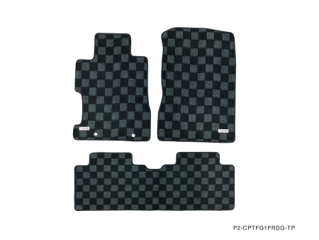 P2M HONDA CIVIC FG1 2006-11 (COUPE 2 DOOR) RACE FLOOR MATS : DARK GREY (FRONT/REAR)