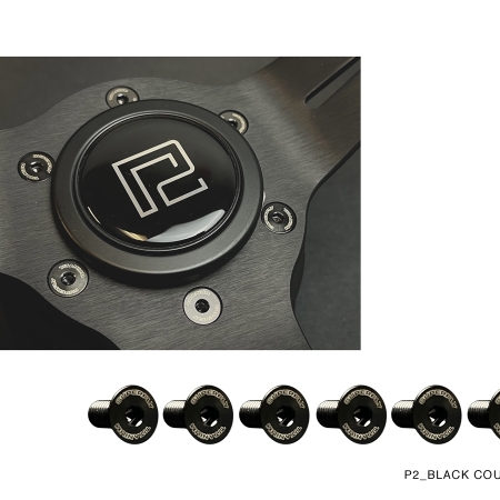 P2M SUPERFLY TITANIUM STEERING WHEEL COUNTER SUNK BOLT SET : BLACK