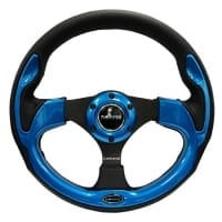 NRG Reinforced Steering Wheel- 320mm Sport Steering Wheel w/ Blue Trim